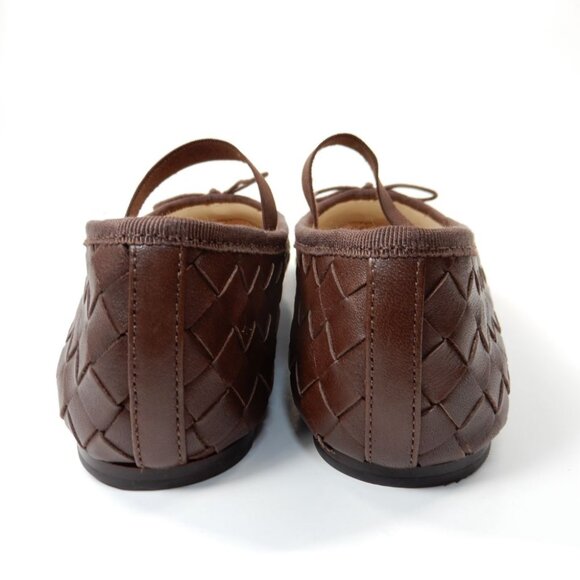 LOEFFLER RANDALL Leonie Woven Ballet Flats Size 6 Espresso Brown Leather NEW - Picture 7 of 15